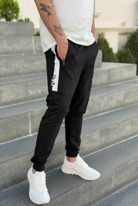 ZIPPER POCKETS SMALL LOGO MEN JOGGERS BLACK/ E ZEZE - 3
