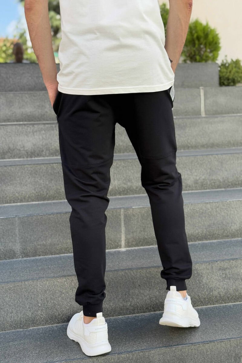 ZIPPER POCKETS SMALL LOGO MEN JOGGERS BLACK/ E ZEZE - 4