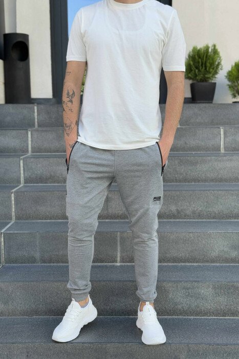 ZIPPER POCKETS SMALL LOGO MEN JOGGERS GREY/GRI - 2