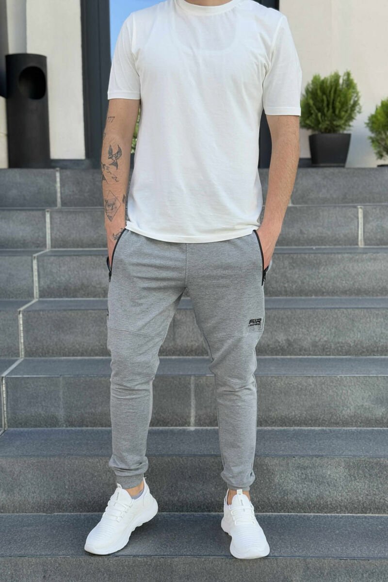 ZIPPER POCKETS SMALL LOGO MEN JOGGERS GREY/GRI - 2