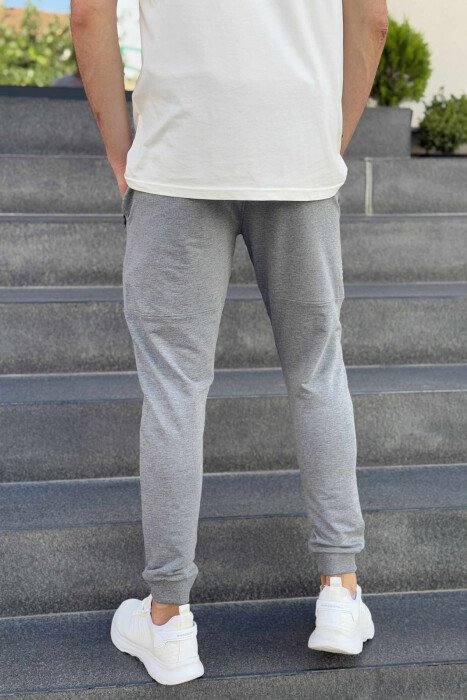 ZIPPER POCKETS SMALL LOGO MEN JOGGERS GREY/GRI - 3