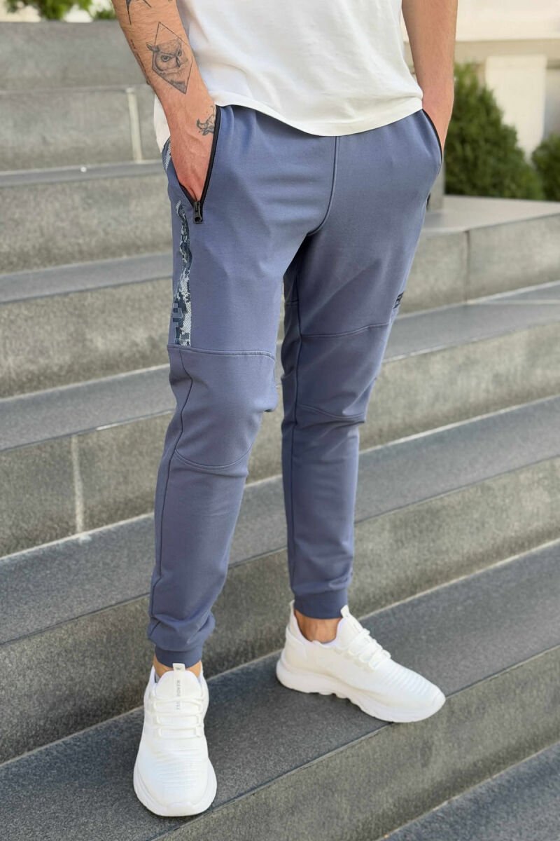 ZIPPER POCKETS SMALL LOGO MEN JOGGERS LIGHTBLUE/BZ - 3