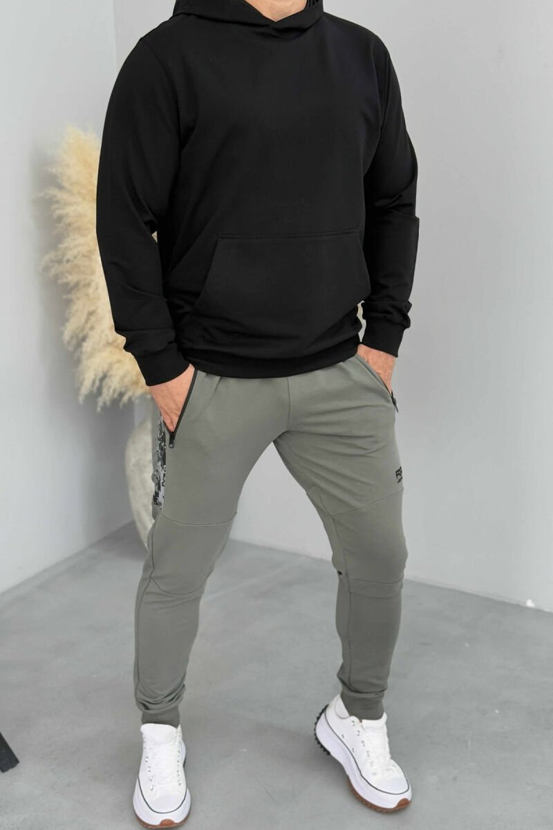 ZIPPER POCKETS SMALL LOGO MEN JOGGERS OLIVE/ULLI - 2