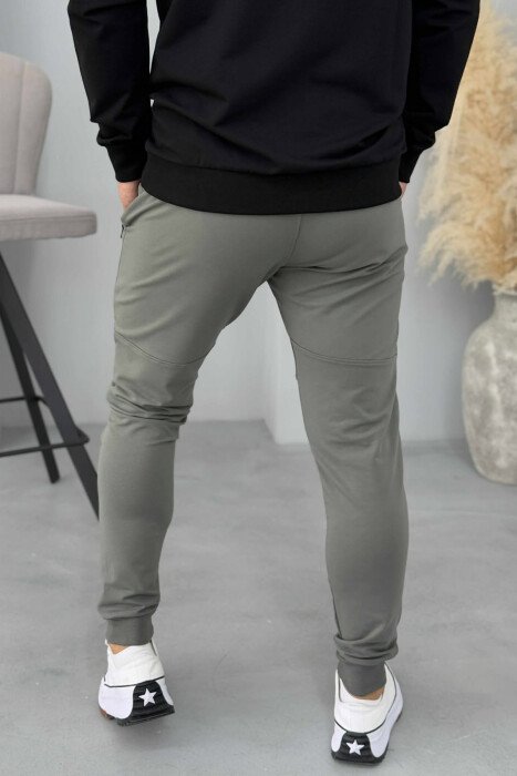 ZIPPER POCKETS SMALL LOGO MEN JOGGERS OLIVE/ULLI - 4