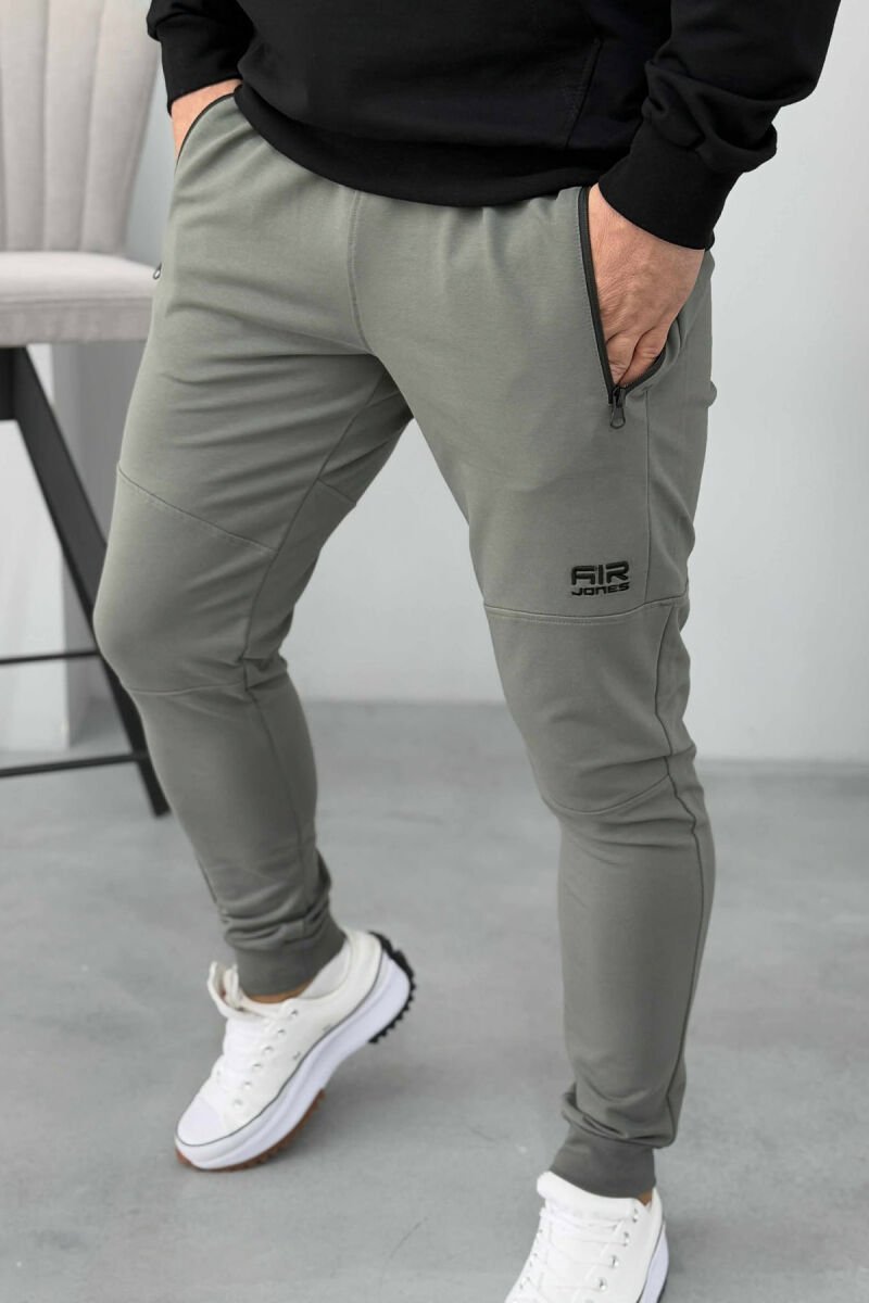 ZIPPER POCKETS SMALL LOGO MEN JOGGERS OLIVE/ULLI - 1