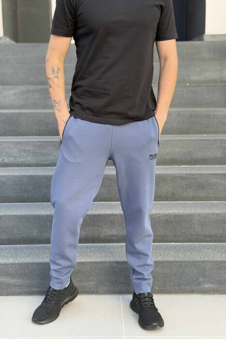 ZIPPER POCKETS SMALL LOGO MEN SWEATPANTS BLUE/BLU - 2