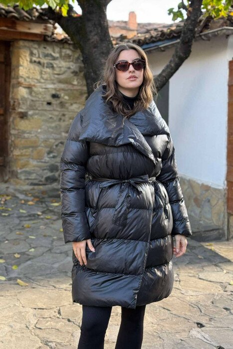 ZIPPER TWO POCKETS WOMAN PUFFER BLACK/ E ZEZE - KLAUDIO FASHION