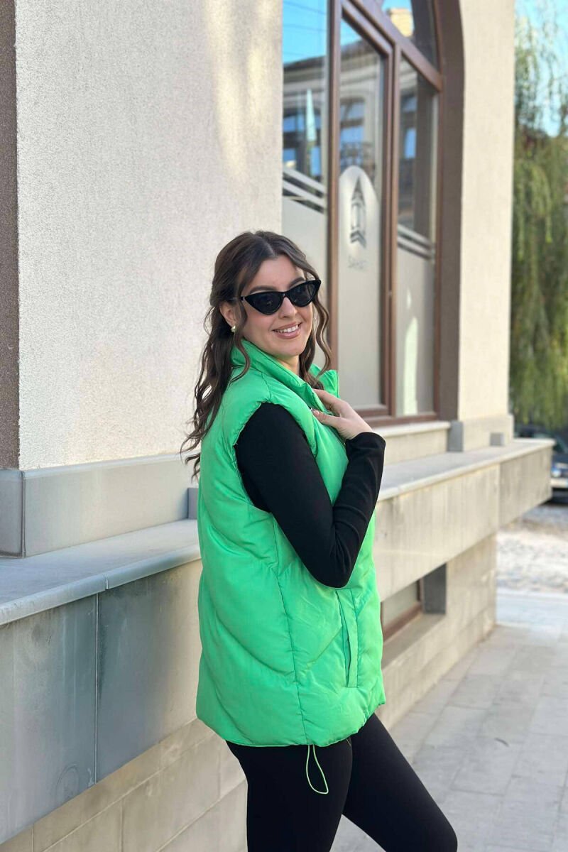 ZIPPER ONE COLOR WOMEN VEST GREEN/JESHILE - 4