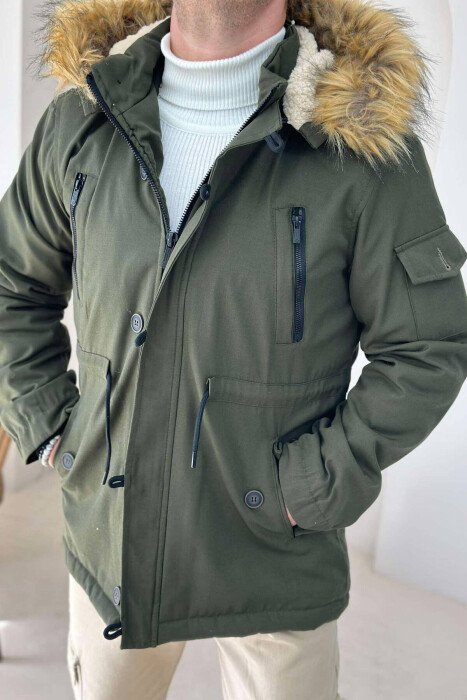 BUTTONED MEN PUFFER JACKET GREEN/JESHILE - 6