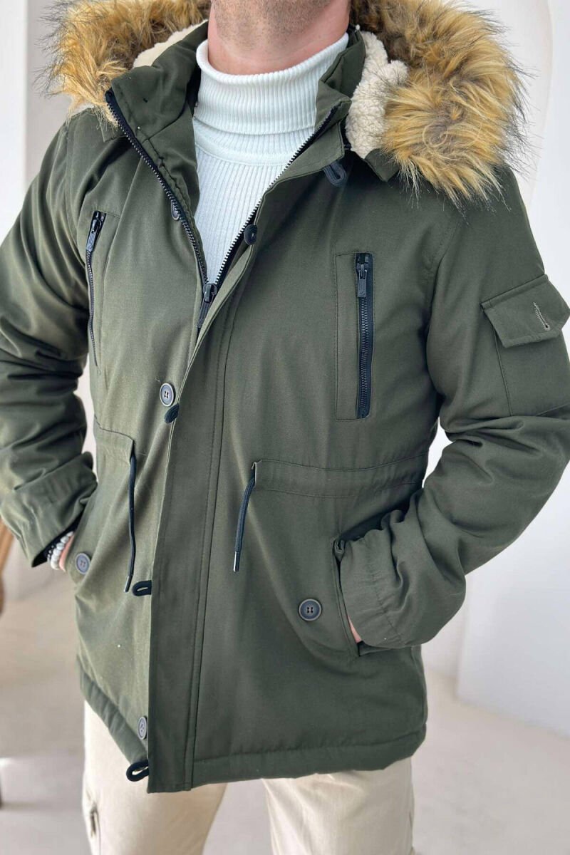 BUTTONED MEN PUFFER JACKET GREEN/JESHILE - 6