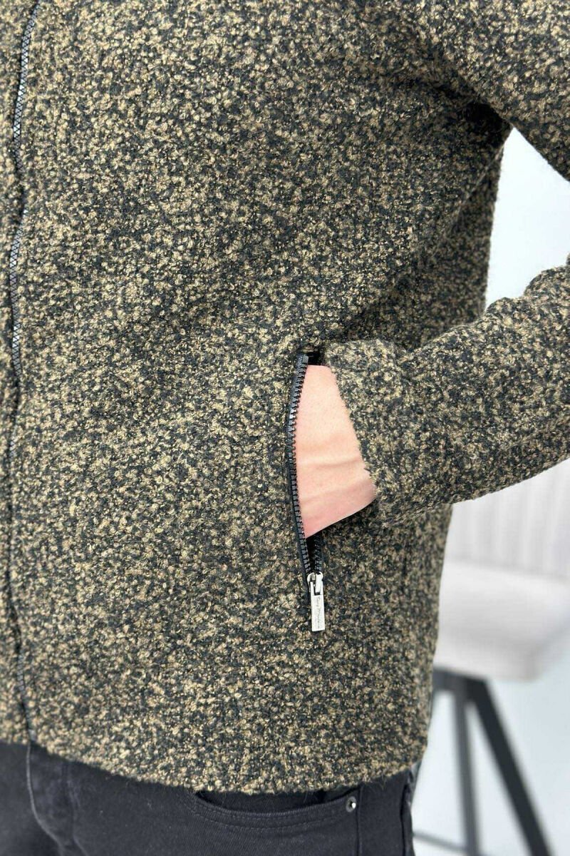 ZIPPERED POCKETS SIMPLE MEN JACKET BROWN/KAFE - 4