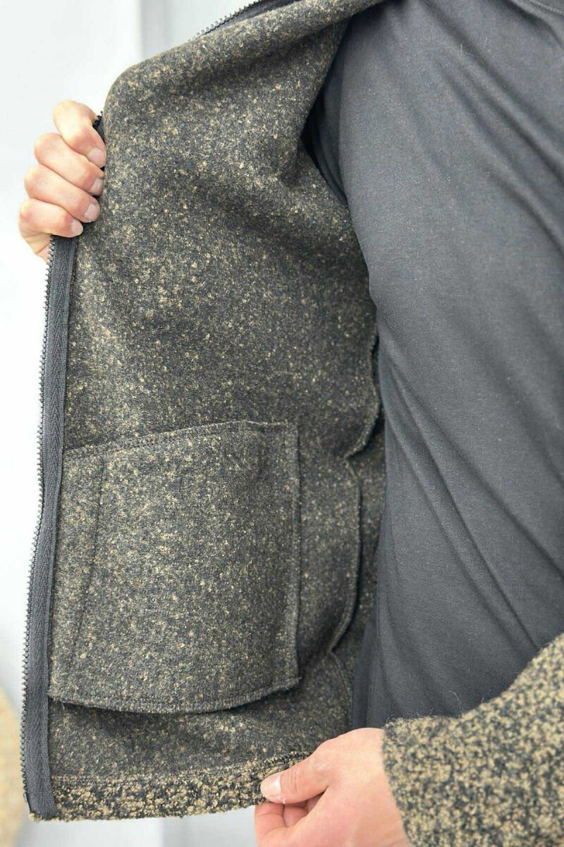 ZIPPERED POCKETS SIMPLE MEN JACKET BROWN/KAFE - 5