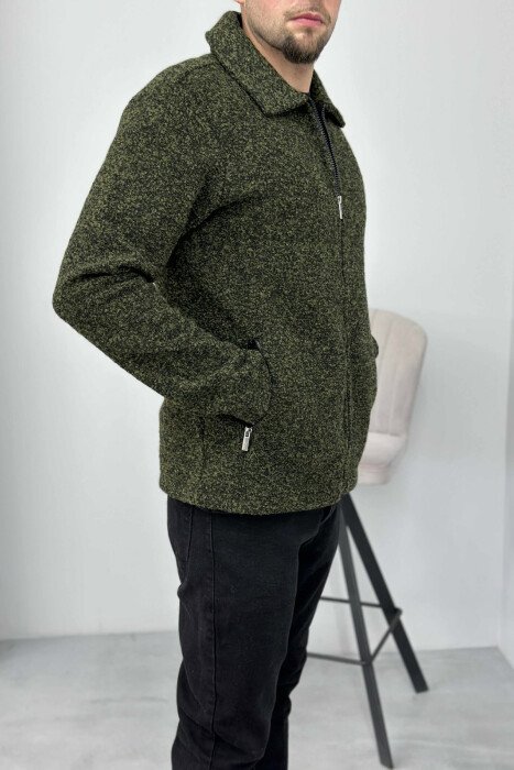ZIPPERED POCKETS SIMPLE MEN JACKET GREEN/JESHILE - 5