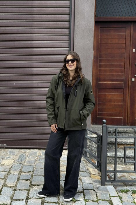 ZIPPERED WOMEN PUFFER JACKET GREEN/JESHILE - 1
