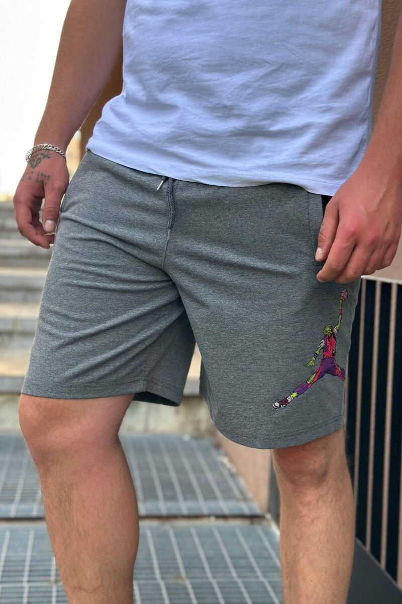ZOMBIE STICKER MAN SHORTS DARK GREY/GEE - 1